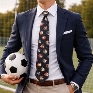 UNICEF United Nations Soccer Tie Men’s Blue Sports Necktie Vintage